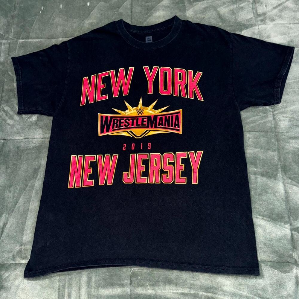 WWE New York New‎ Jersey 2019 WrestleMania #35 T-Shirt Men’s Large Black Graphic